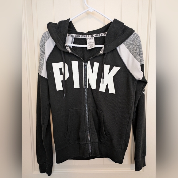 Black and Gray VS PINK Zip-Up Hoodie - Picture 1 of 3